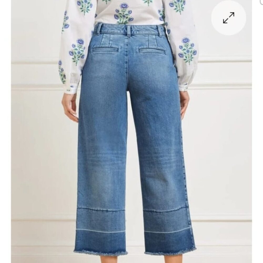Talbots Wide Leg Released Hem Crop Jeans Size 14 - Picture 2 of 13